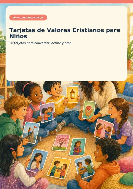 Portada del bono Tarjetas de Valores Cristianos